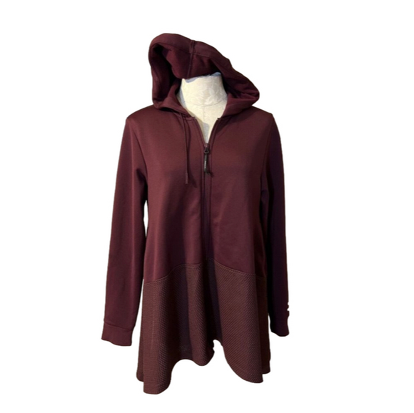 Puma Evo Women's Hooded Jacket M Medium Burgundy Swing Pockets - Picture 1 of 8